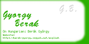 gyorgy berak business card